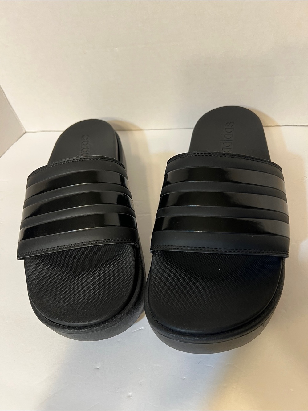 adidas Black Platform Slide Sandals size 11